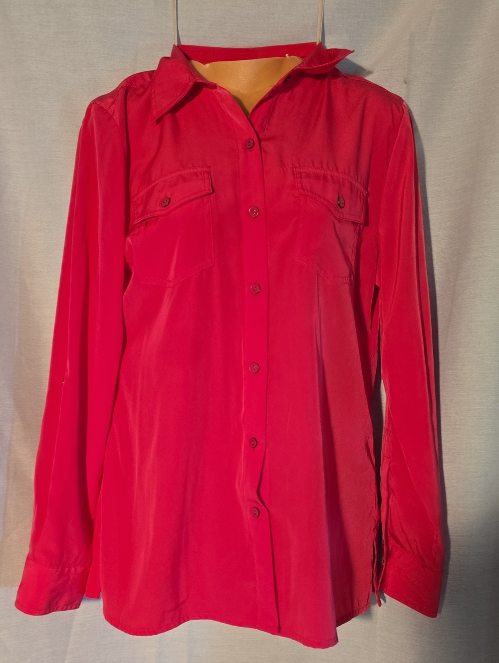 Charter Club Hot Pink Classic Button Down Blouse Size 8